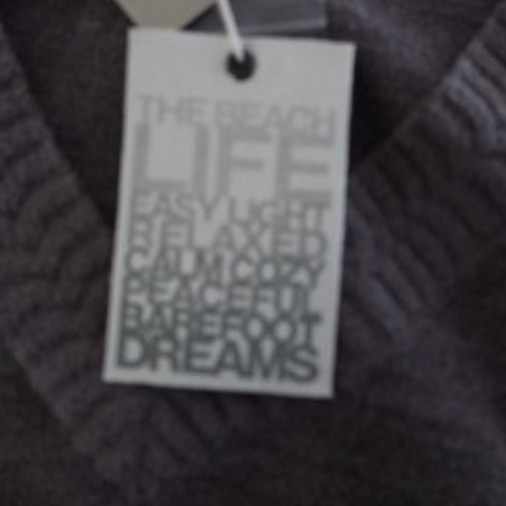 Barefoot Dreams CozyChic Ultra Lite V-Neck Pullover Size Large Grey Msrp $135 - Picture 8 of 8